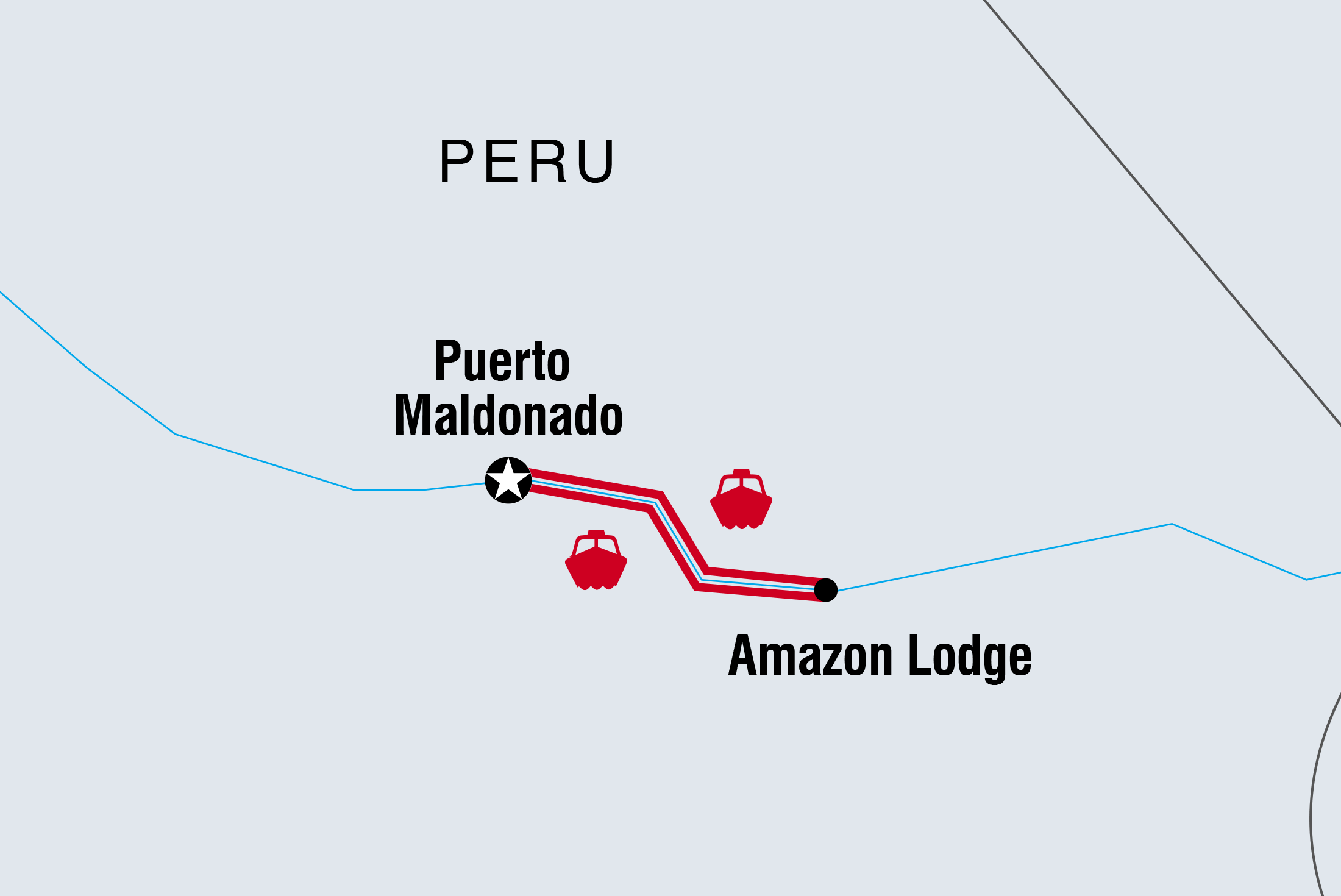 Map of Peru: Amazon Jungle Short Break including Peru