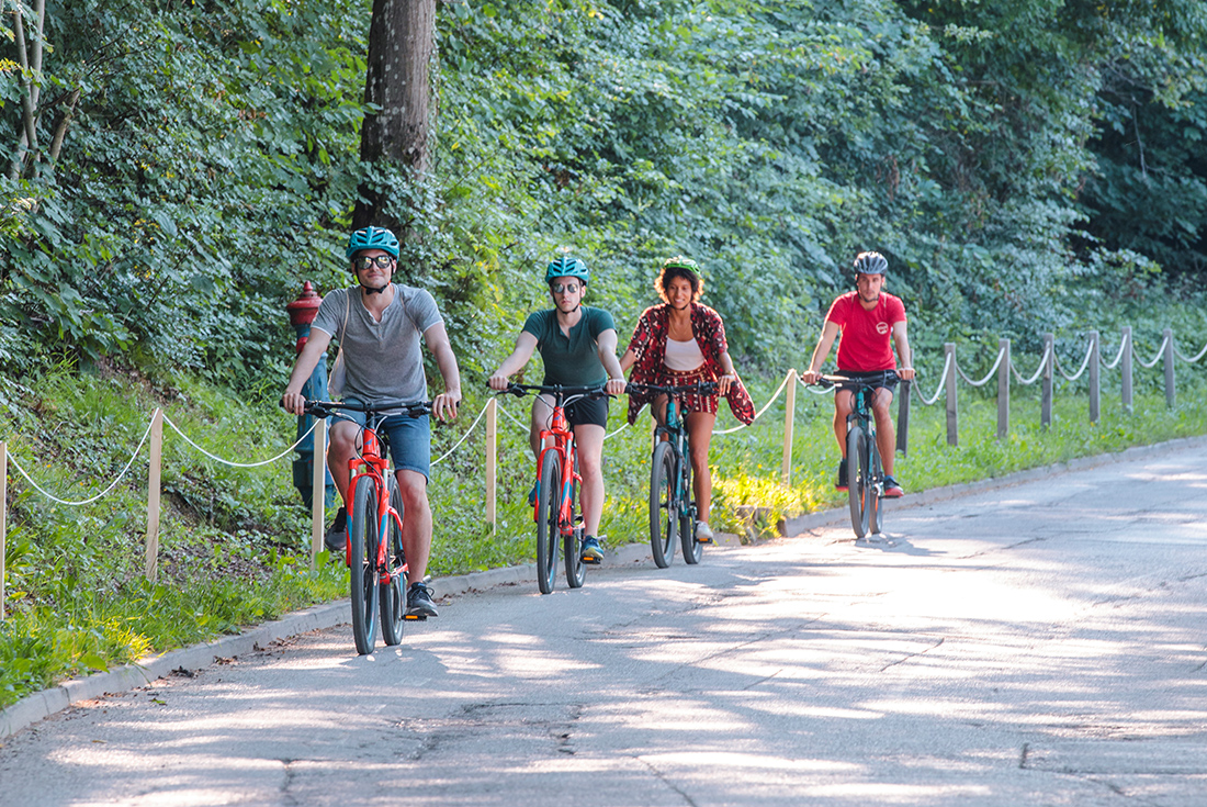 Group cycling in Slovenia