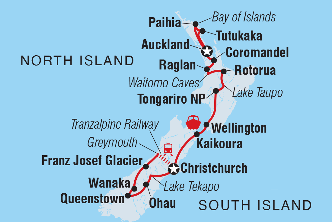 Map of Ultimate New Zealand including New Zealand