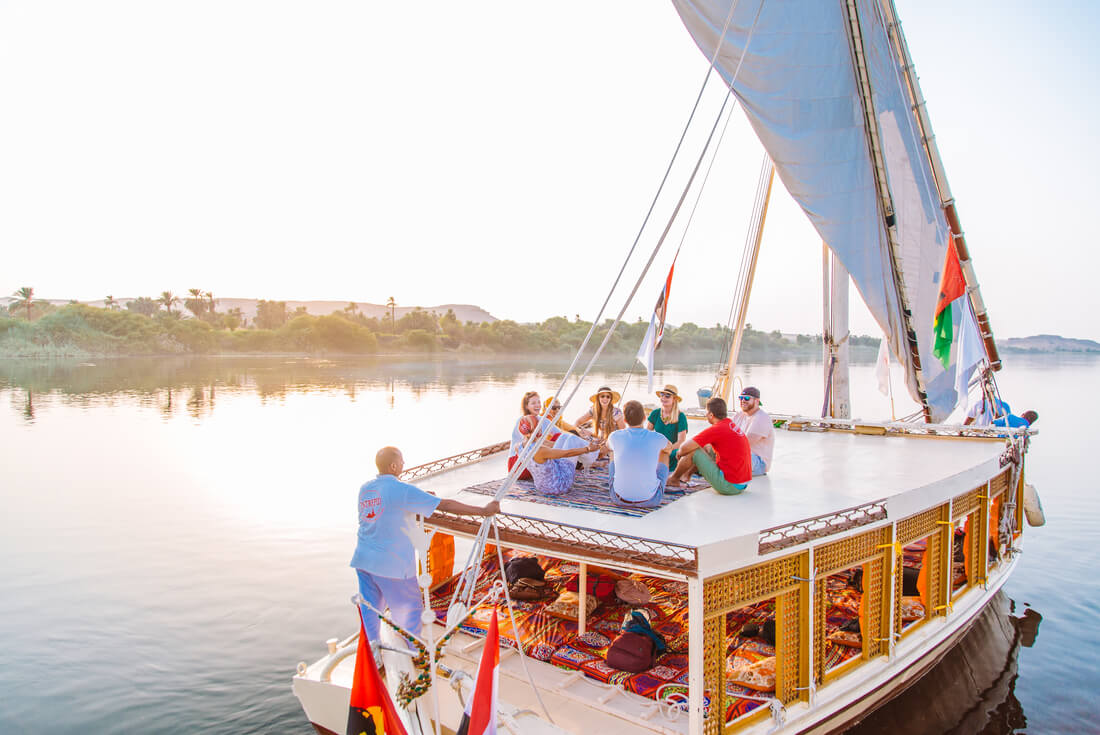 Jump aboard a Felucca and drift down the Nile in Egypt