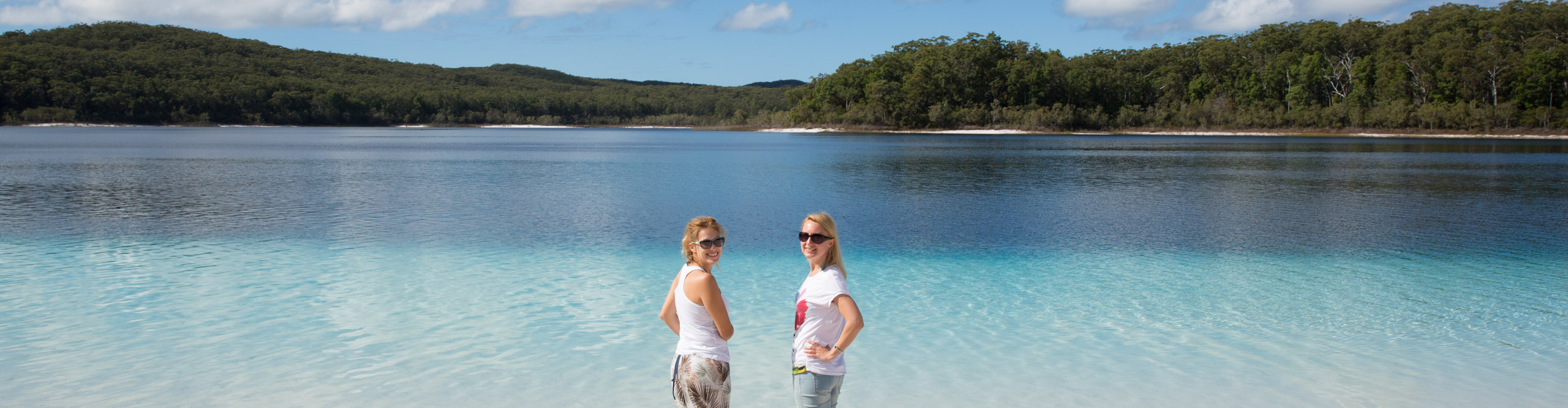 Travellers at a beach on Fraser Island, Queensland, Australia 