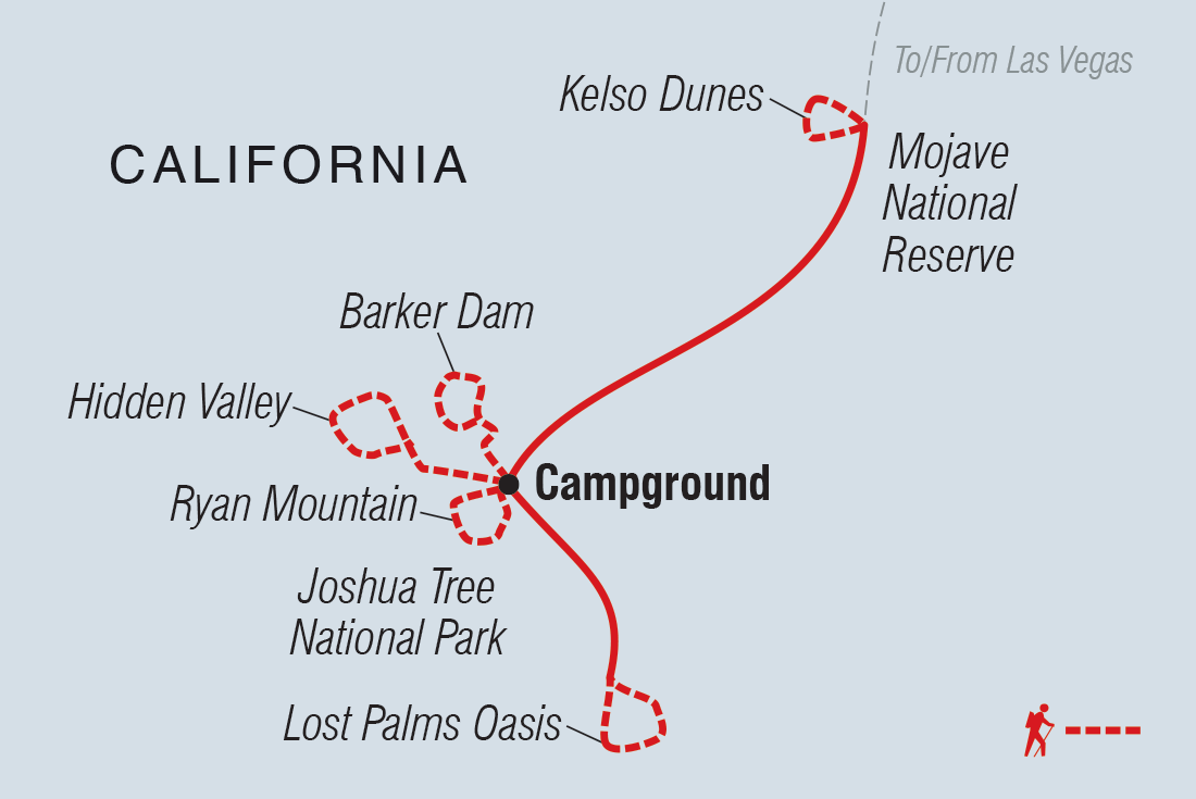 Map of Hiking And Camping In Joshua Tree including United States Of America