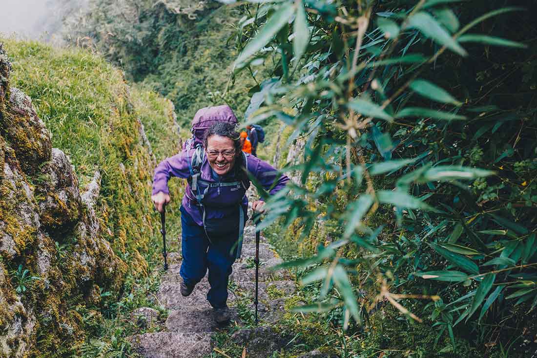 Traveller hikes the Machu Picchu trail