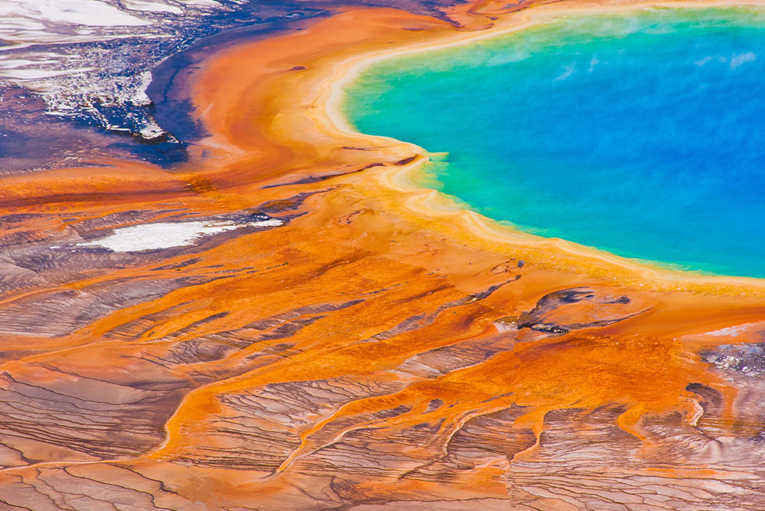 Closeup of the Prismatic Pools in Yellowstone NP, Wyoming, USA
