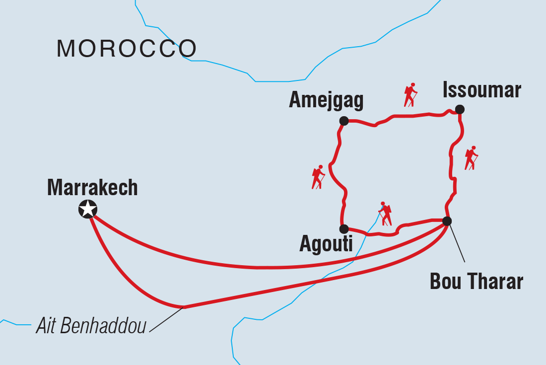 Map of Morocco: Women's Expedition including Morocco