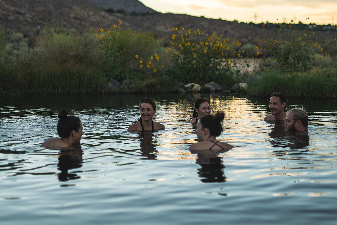Relax in natural spas in Keough Hot Springs