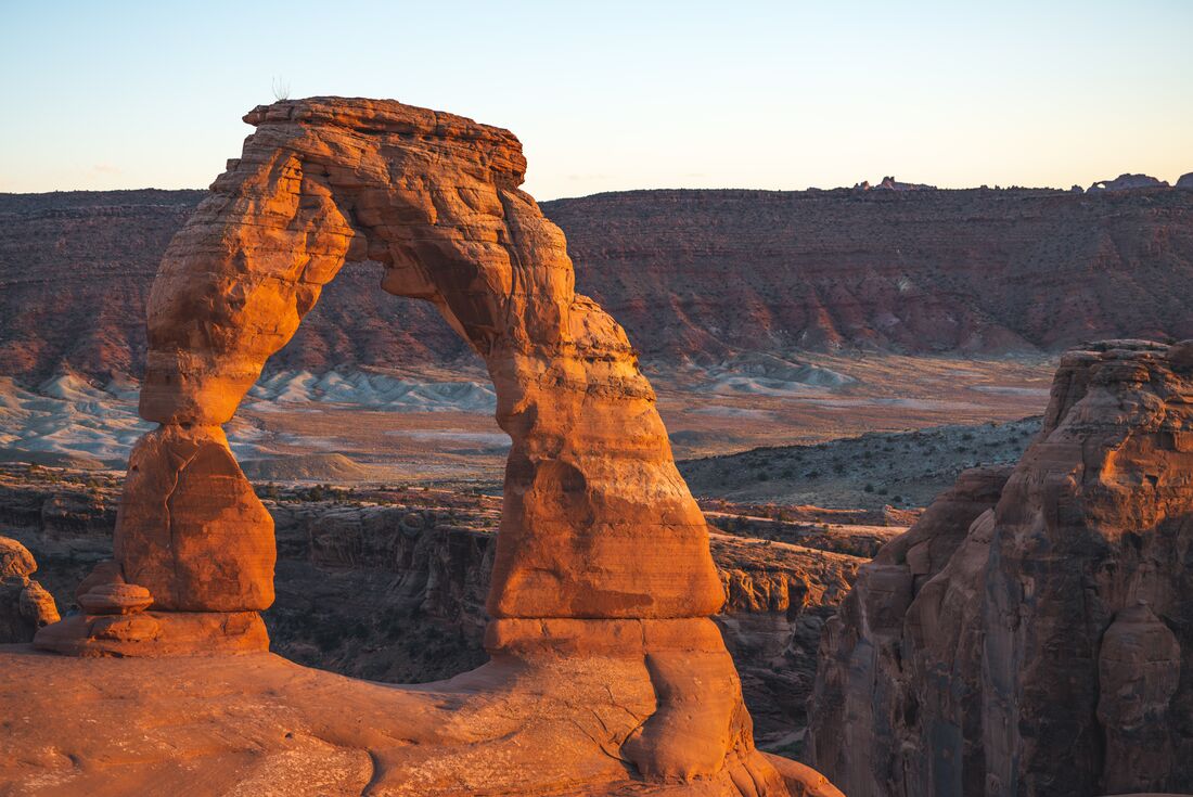 Sunset over the Delicate Arch in Arches National Park