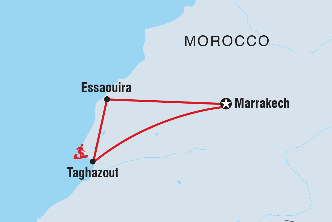 Map of Five Days In Morocco including Morocco